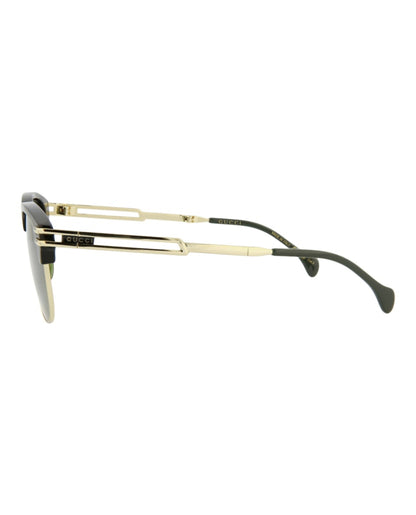 Gucci Square-Frame Injection Sunglasses Black Gold Green (GG1107S-30012838-001)