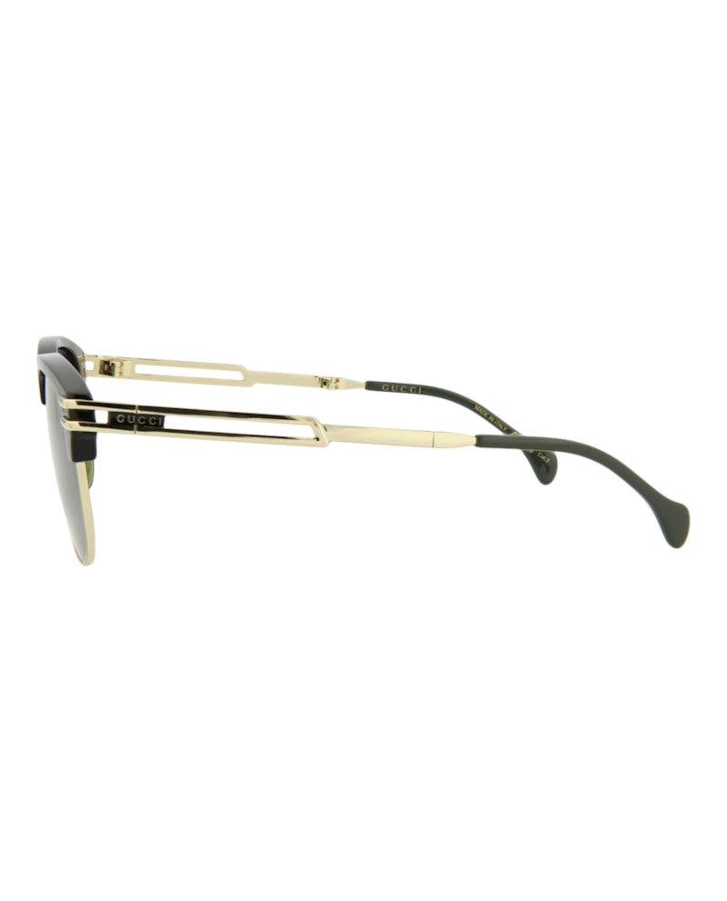 Gucci Square-Frame Injection Sunglasses Black Gold Green (GG1107S-30012838-001)