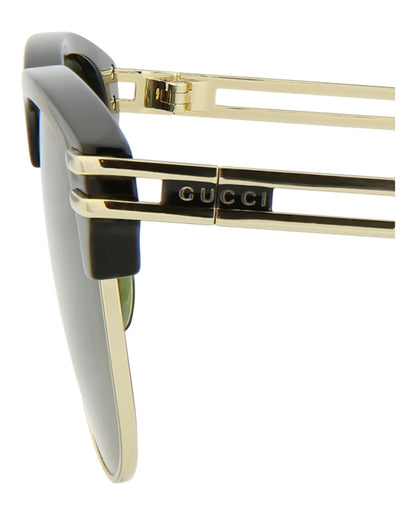 Gucci Square-Frame Injection Sunglasses Black Gold Green (GG1107S-30012838-001)