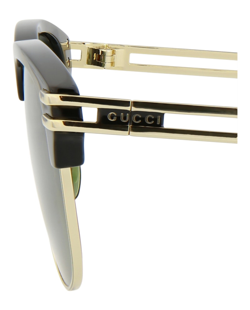 Gucci Square-Frame Injection Sunglasses Black Gold Green (GG1107S-30012838-001)
