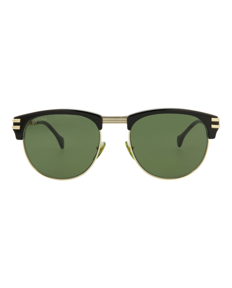Gucci Square-Frame Injection Sunglasses Black Gold Green (GG1107S-30012838-001)