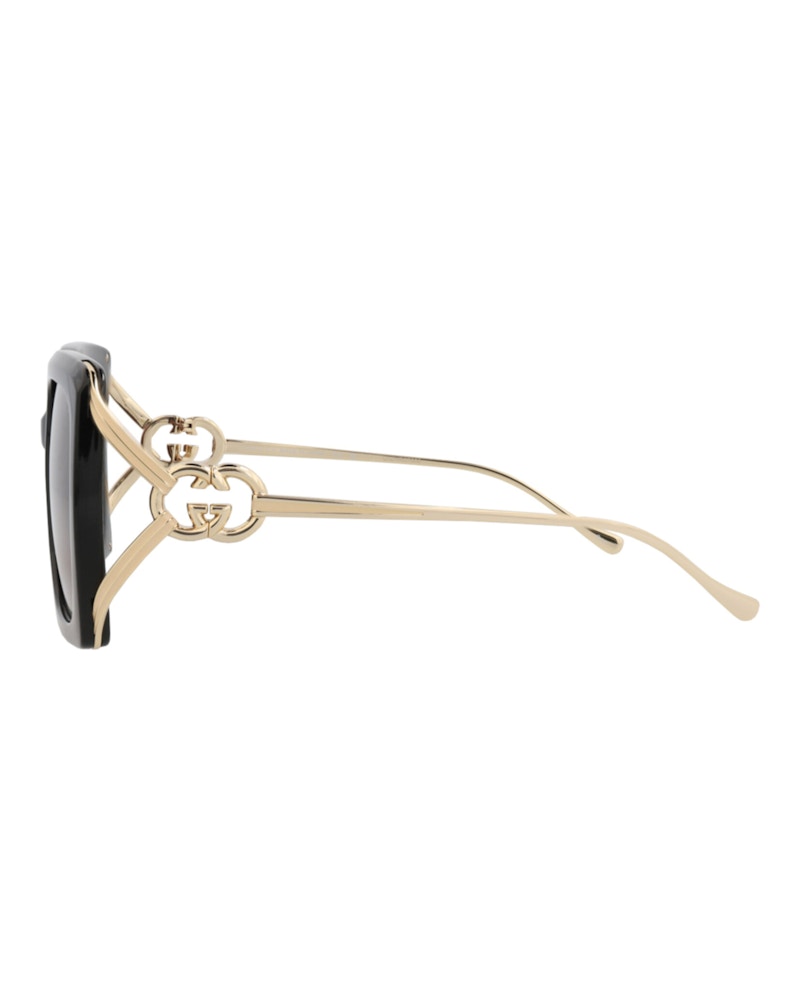 Gucci Square-Frame Injection Sunglasses Black Gold Red (GG1324S-30013919-004)
