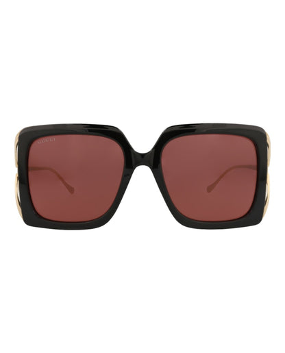 Gucci Square-Frame Injection Sunglasses Black Gold Red (GG1324S-30013919-004)