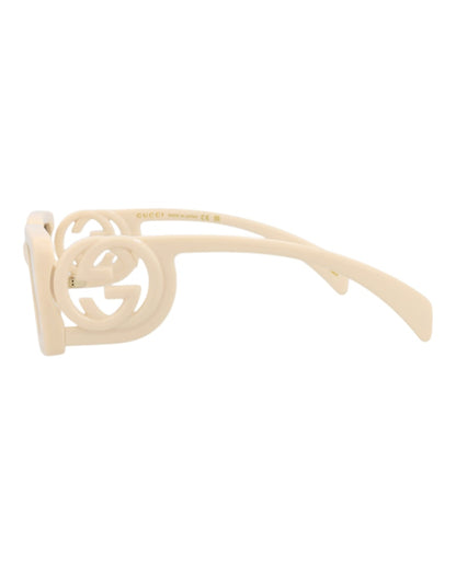 Gucci Square-Frame Injection Sunglasses Ivory Ivory Grey (GG1325S-30013843-013)