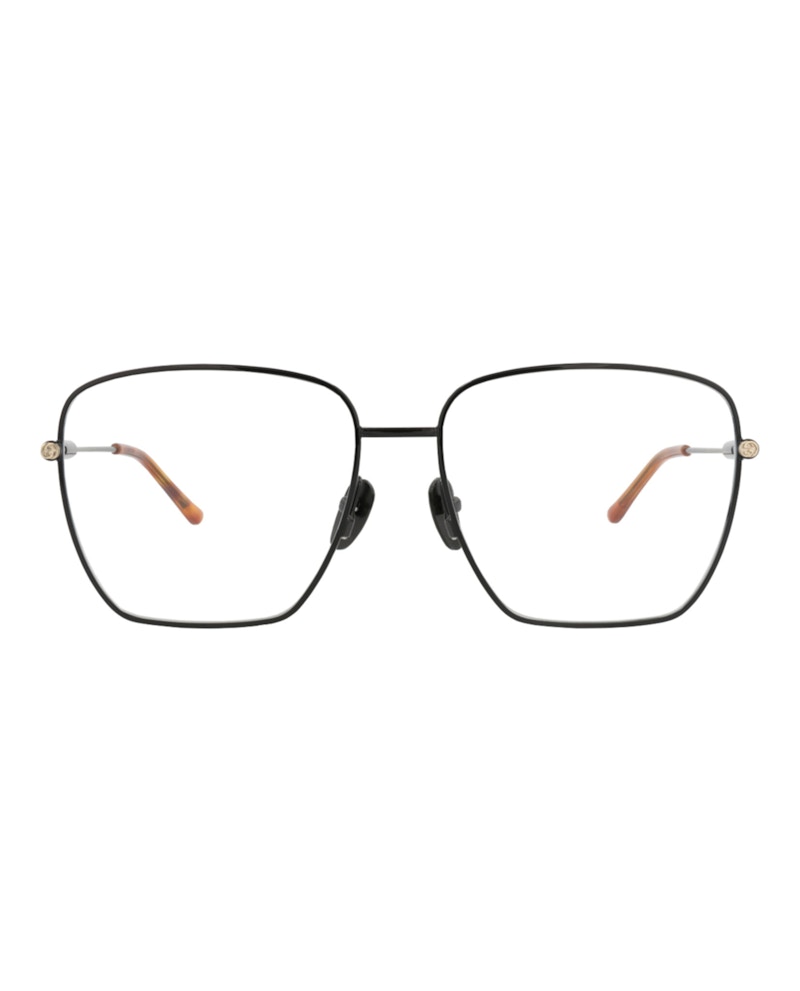 Gucci Square-Frame Metal Optical Frames Black Black Transparent (GG1414O-30014424-003)