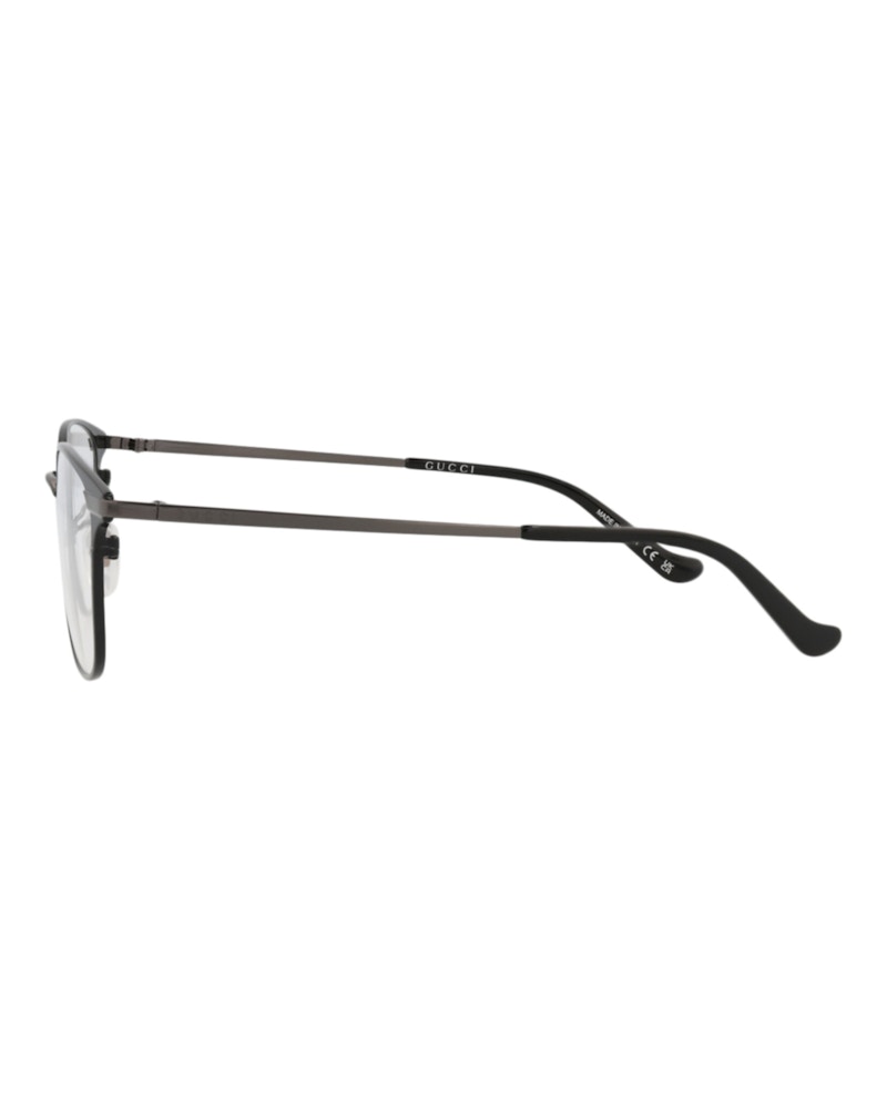 Gucci Square-Frame Metal Optical Frames Black Ruthenium Transparent (GG0864OA-30009555-006)