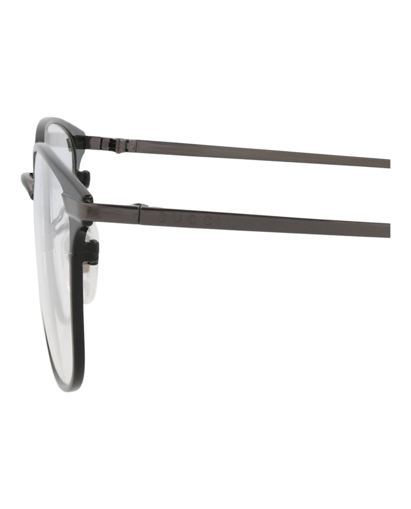Gucci Square-Frame Metal Optical Frames Black Ruthenium Transparent (GG0864OA-30009555-006)