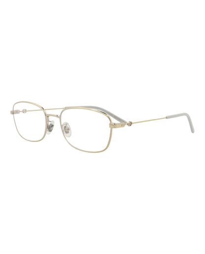 Gucci Square-Frame Metal Optical Frames Gold Gold Transparent (GG0444O-30006428-005)