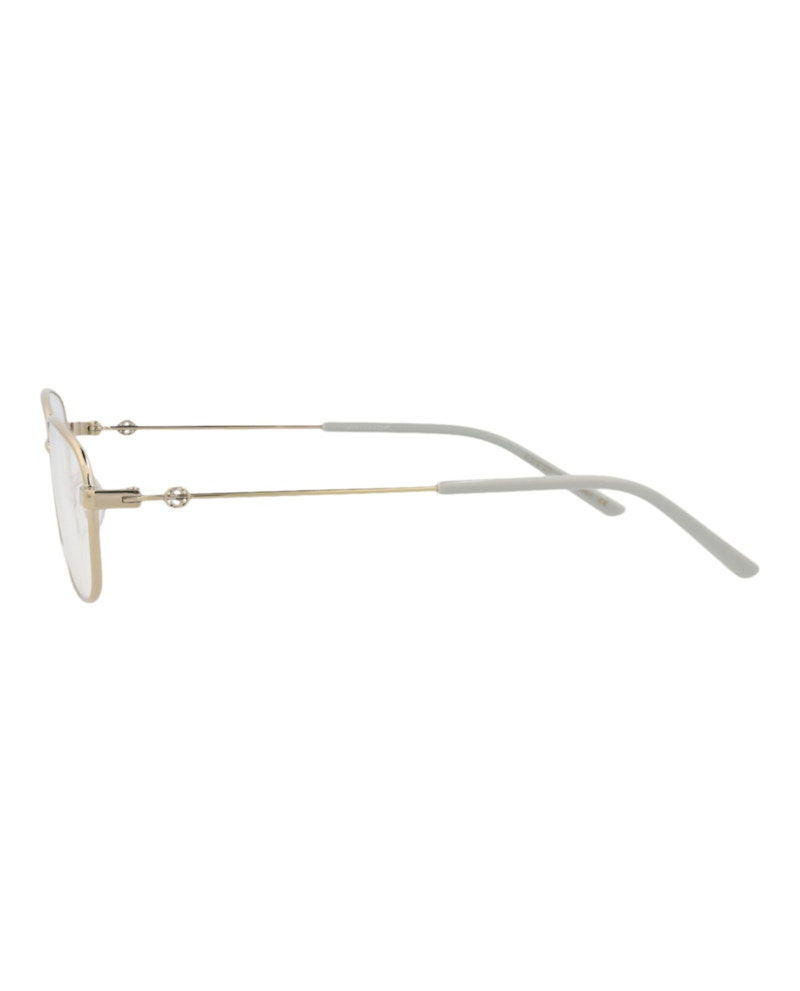 Gucci Square-Frame Metal Optical Frames Gold Gold Transparent (GG0444O-30006428-005)