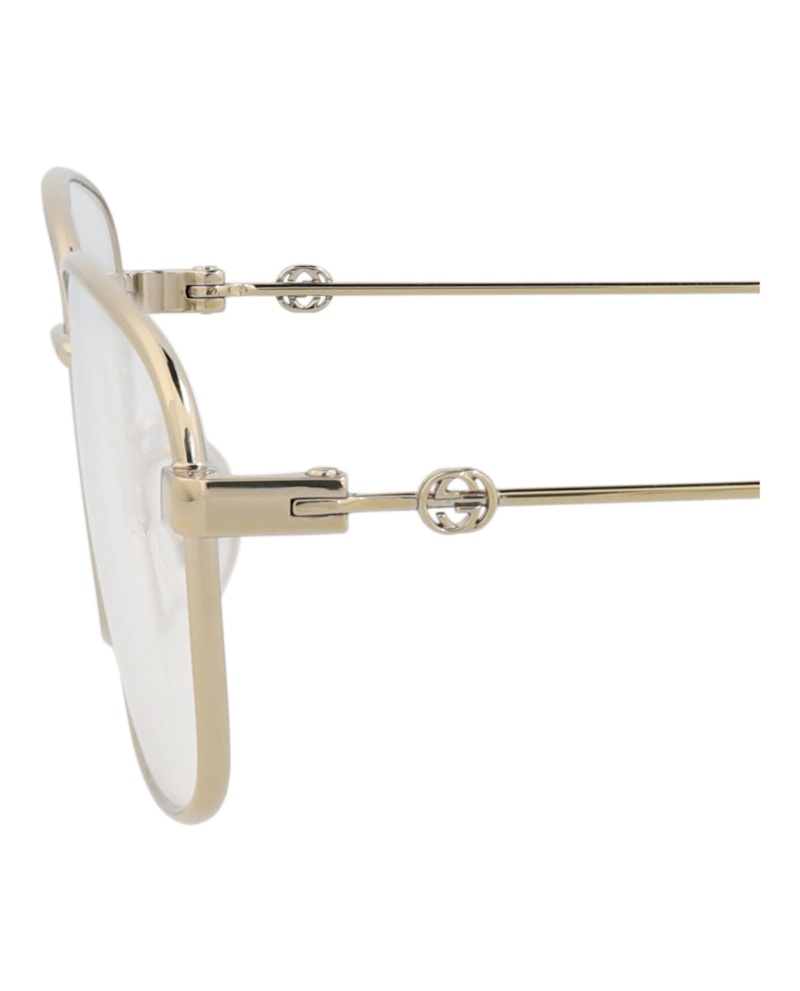 Gucci Square-Frame Metal Optical Frames Gold Gold Transparent (GG0444O-30006428-005)