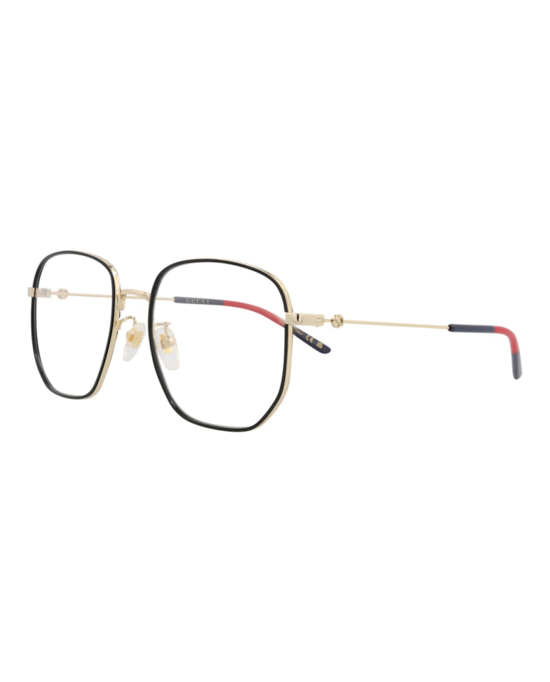 Gucci Square-Frame Metal Optical Frames Gold Gold Transparent (GG1197OA-30013454-003)