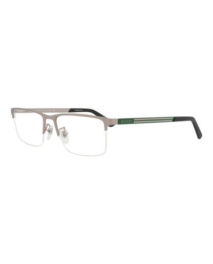 Gucci Square-Frame Metal Optical Frames Ruthenium Green (GG0694O-30008617-003)