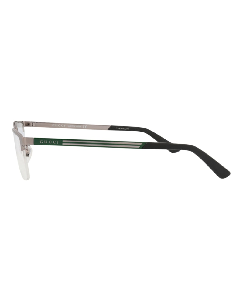 Gucci Square-Frame Metal Optical Frames Ruthenium Green (GG0694O-30008617-003)