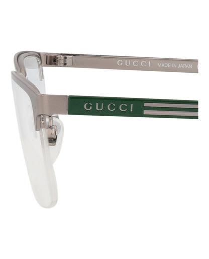 Gucci Square-Frame Metal Optical Frames Ruthenium Green (GG0694O-30008617-003)