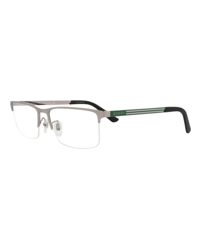 Gucci Square-Frame Metal Optical Frames Ruthenium Green (GG0694O-30008617-006)