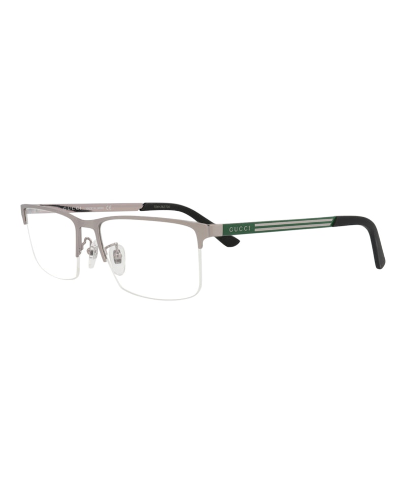 Gucci Square-Frame Metal Optical Frames Ruthenium Green (GG0694O-30008617-006)