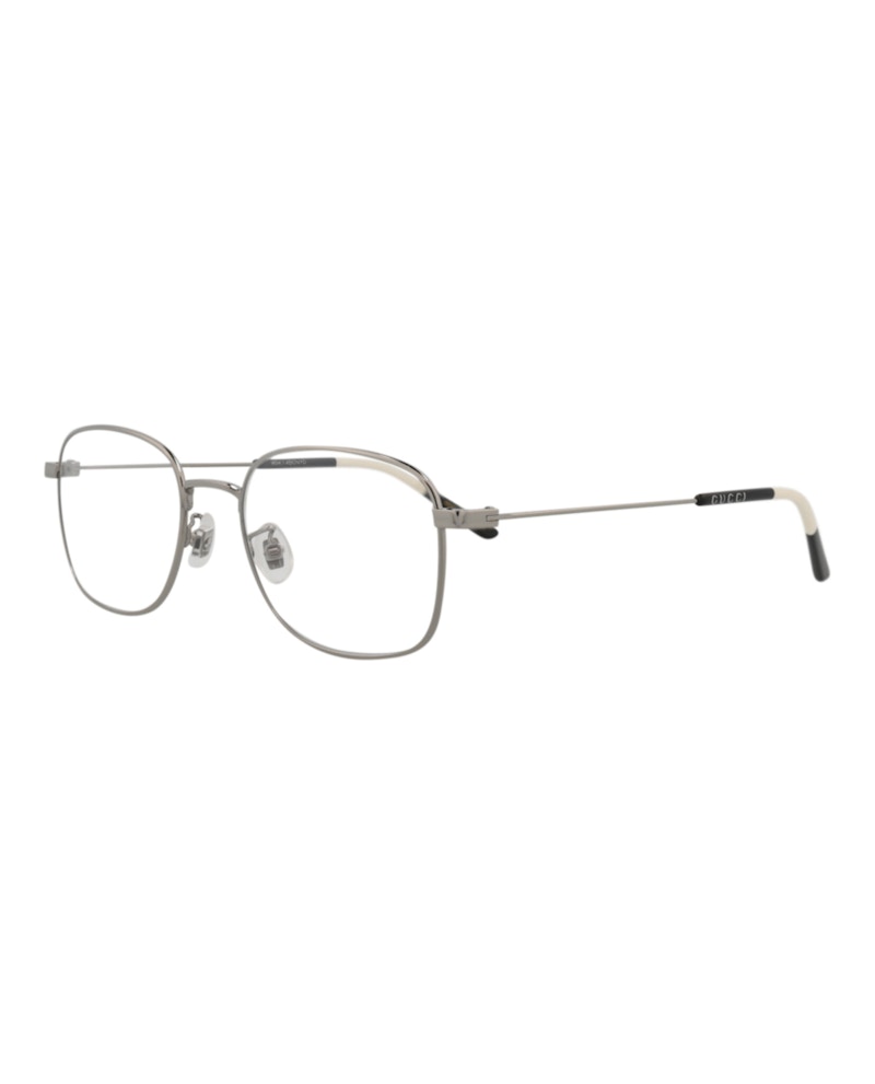 Gucci Square-Frame Metal Optical Frames Ruthenium Ruthenium Transparent (GG0685OA-30008578-002)