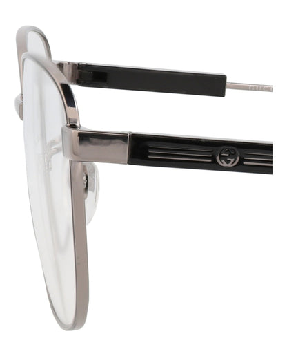 Gucci Square-Frame Metal Optical Frames Ruthenium Ruthenium Transparent (GG1312O-30013899-001)