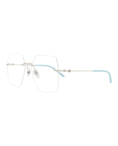 Gucci Square-Frame Metal Optical Frames Silver Silver Transparent (GG0683O-30008571-002)