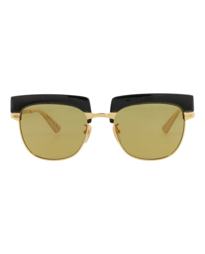 Gucci Square-Frame Metal Sunglasses Gold Gold Brown (GG1132S-30013537-001)