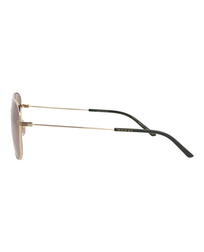Gucci Square-Frame Metal Sunglasses Gold Gold Brown (GG1464SA-30014464-002)