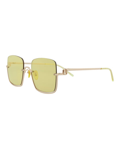 Gucci Square-Frame Metal Sunglasses Gold/Gold/Gold (GG1279S-30013846-006)