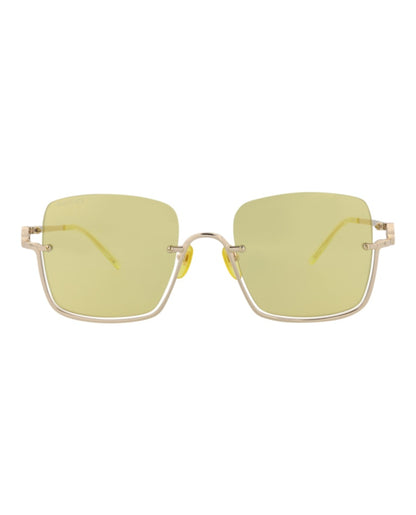 Gucci Square-Frame Metal Sunglasses Gold/Gold/Gold (GG1279S-30013846-006)