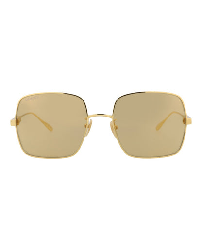 Gucci Square-Frame Metal Sunglasses Gold/Gold/Gold (GG1434S-30014434-004)