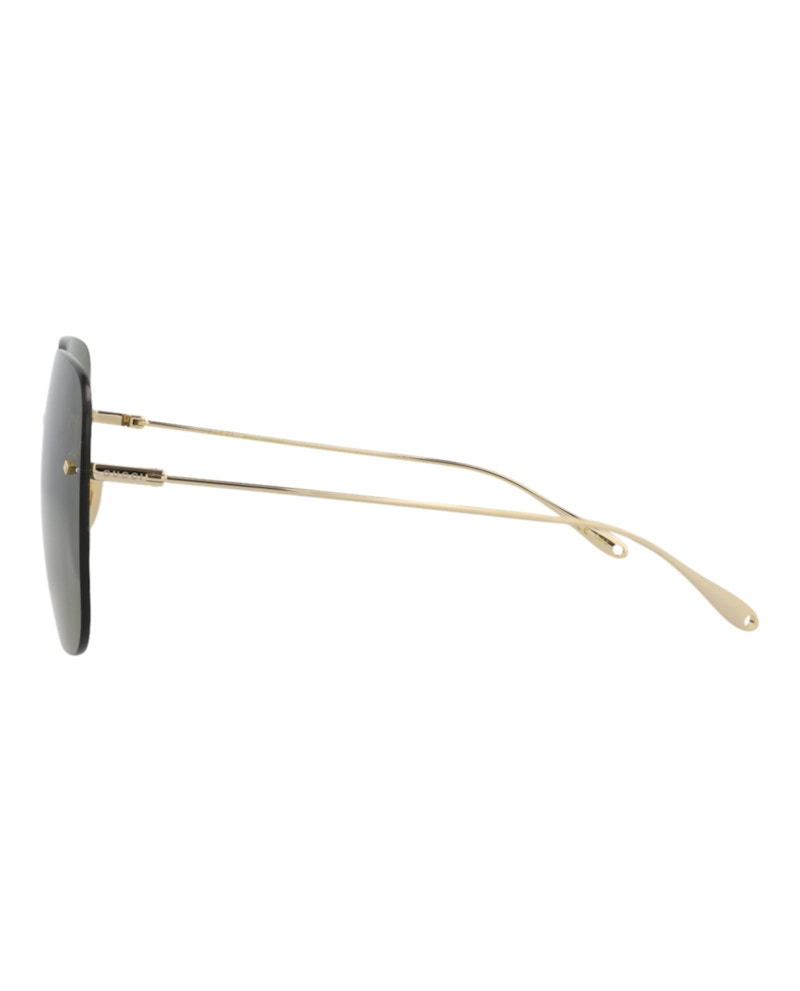 Gucci Square-Frame Metal Sunglasses Gold/Gold/Green (GG1148S-30012727-006)