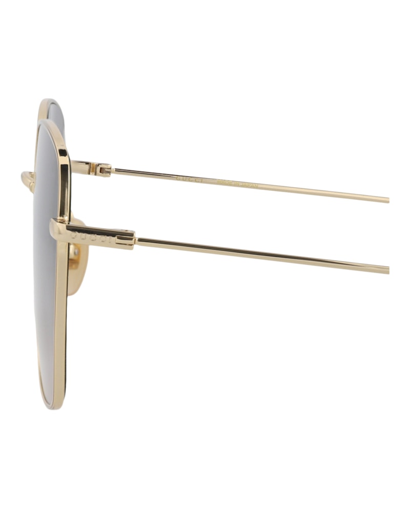 Gucci Square-Frame Metal Sunglasses Gold/Gold/Grey (GG1030SK-30011827-001)