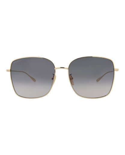 Gucci Square-Frame Metal Sunglasses Gold/Gold/Grey (GG1030SK-30011827-001)