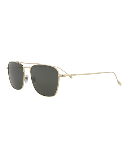 Gucci Square-Frame Metal Sunglasses Gold/Gold/Grey (GG1183S-30013463-005)