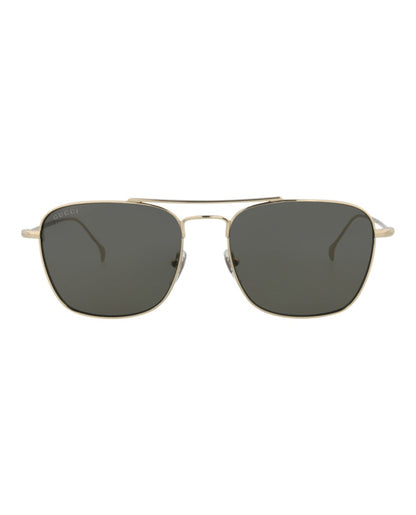 Gucci Square-Frame Metal Sunglasses Gold/Gold/Grey (GG1183S-30013463-005)