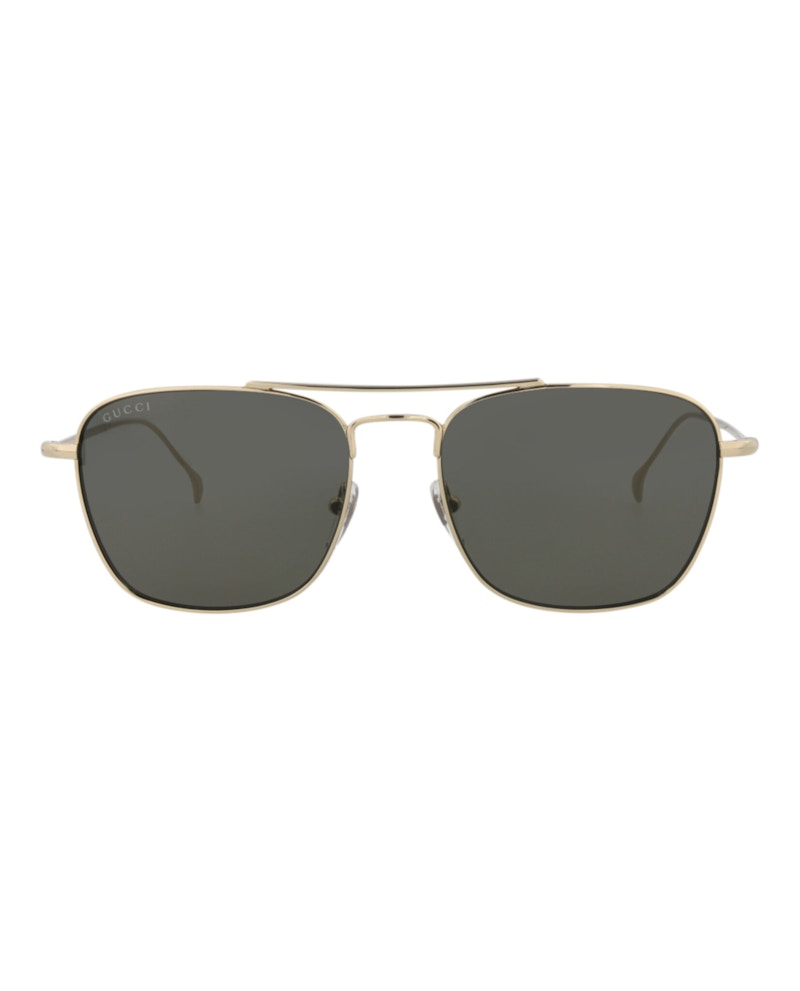Gucci Square-Frame Metal Sunglasses Gold/Gold/Grey (GG1183S-30013463-005)