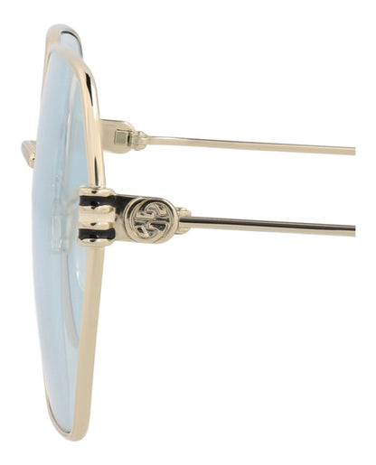 Gucci Square-Frame Metal Sunglasses Gold Gold Light Blue (GG1285SA-30013954-004)