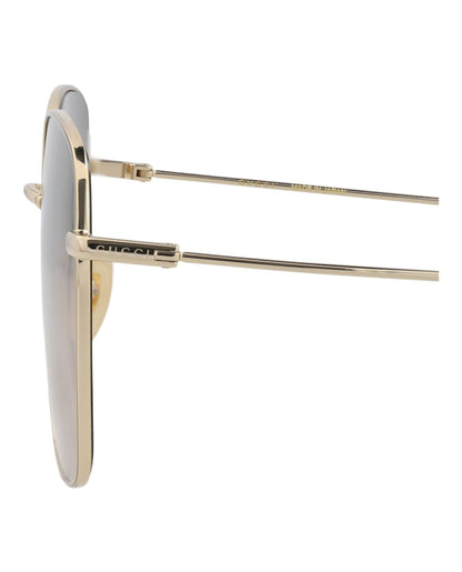 Gucci Square-Frame Metal Sunglasses Gold/Gold/Pink (GG1030SK-30011827-005)