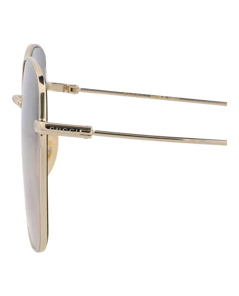 Gucci Square-Frame Metal Sunglasses Gold/Gold/Pink (GG1030SK-30011827-005)