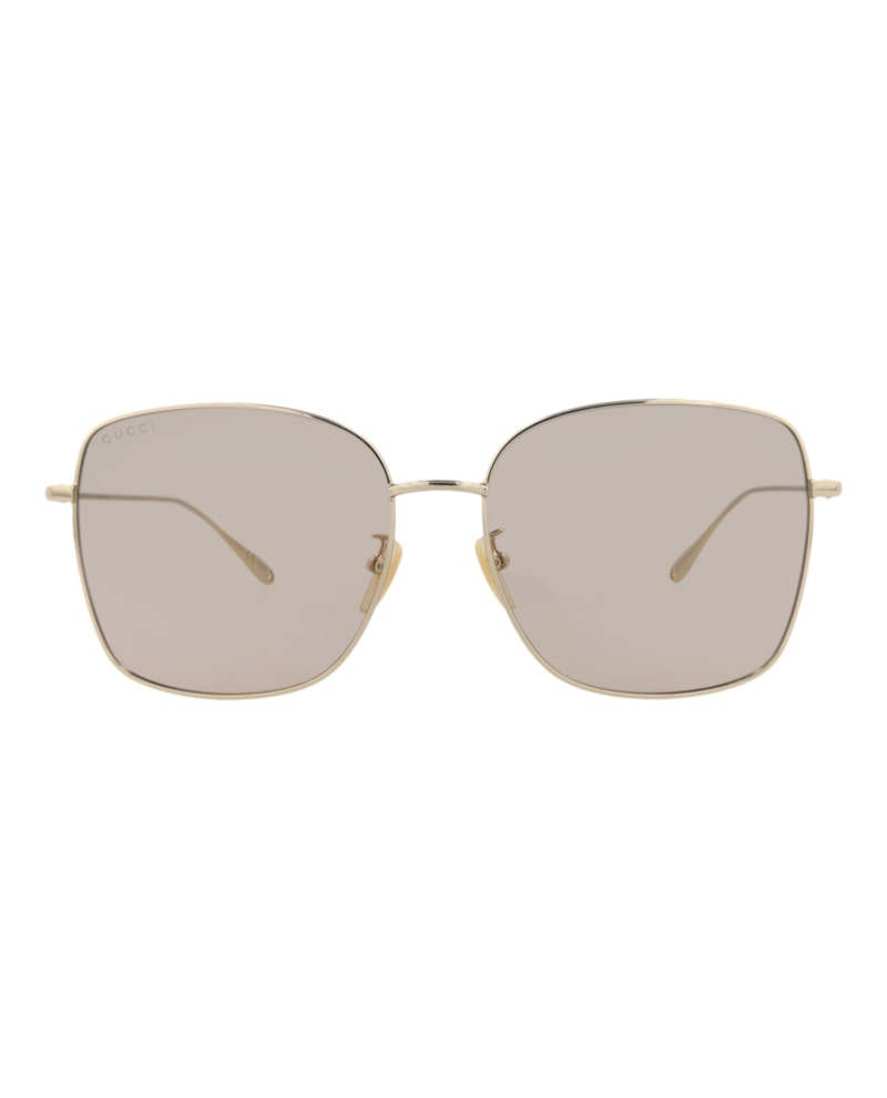 Gucci Square-Frame Metal Sunglasses Gold/Gold/Pink (GG1030SK-30011827-005)