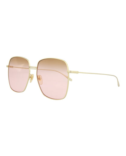 Gucci Square-Frame Metal Sunglasses Gold/Gold/Pink (GG1031S-30011783-005)