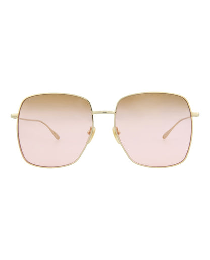 Gucci Square-Frame Metal Sunglasses Gold/Gold/Pink (GG1031S-30011783-005)