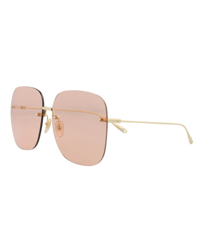 Gucci Square-Frame Metal Sunglasses Gold Gold Pink (GG1148S-30012727-004)