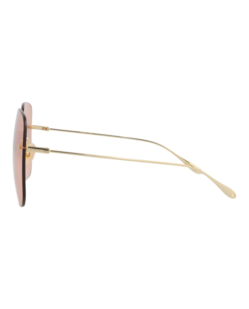 Gucci Square-Frame Metal Sunglasses Gold Gold Pink (GG1148S-30012727-004)