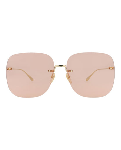 Gucci Square-Frame Metal Sunglasses Gold Gold Pink (GG1148S-30012727-004)