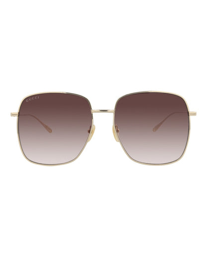 Gucci Square-Frame Metal Sunglasses Gold Gold Red (GG1031S-30011783-010)