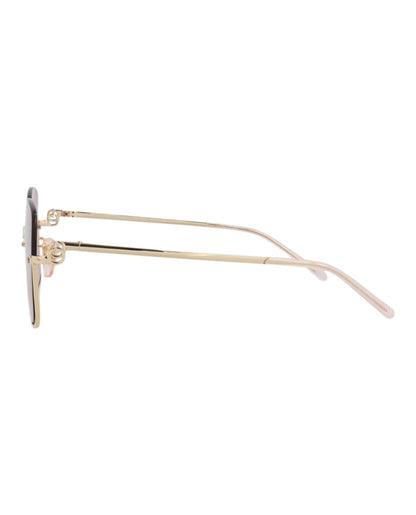 Gucci Square-Frame Metal Sunglasses Gold/Gold/Red (GG1279S-30013846-003)
