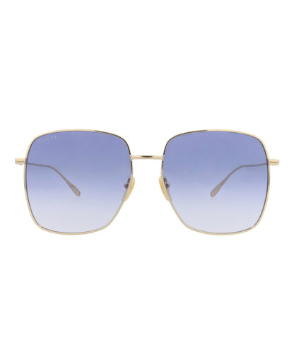 Gucci Square-Frame Metal Sunglasses Gold Gold Violet (GG1031S-30011783-004)