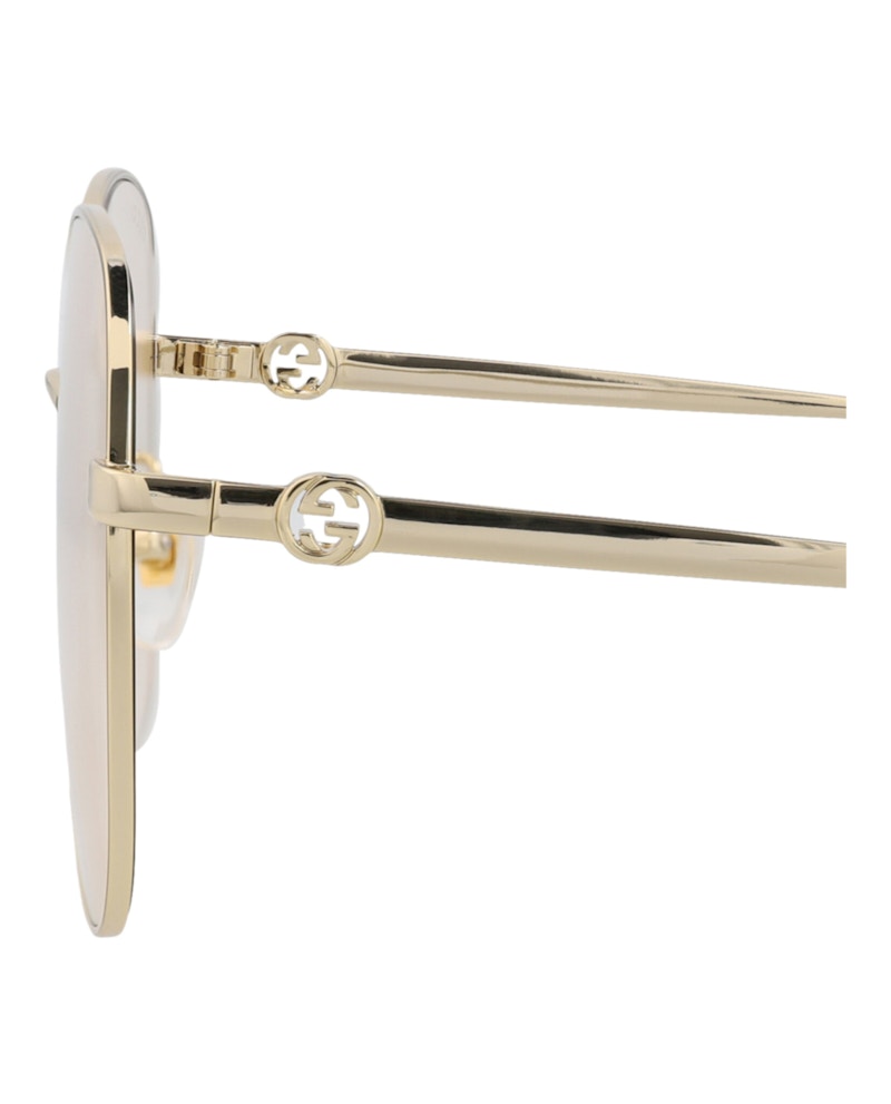 Gucci Square-Frame Metal Sunglasses Gold/Gold/Yellow (GG1089SA-30012967-005)