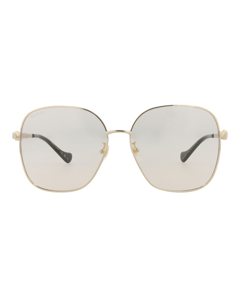 Gucci Square-Frame Metal Sunglasses Gold/Gold/Yellow (GG1089SA-30012967-005)