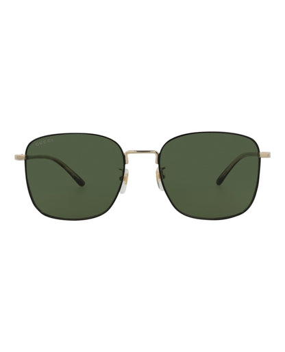 Gucci Square-Frame Metal Sunglasses Gold/Havana/Green (GG1350S-30013913-003)