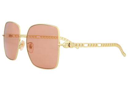 Gucci Square-Frame Metal Sunglasses Gold/Orange (GG0724S-30008881-005-70047)